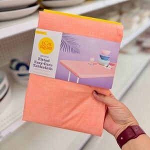 Sun Squad Pink Fitted Tablecloth